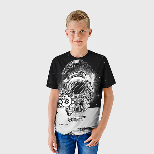 Детская футболка Космонавт с биткоином / 3D-принт – фото 3
