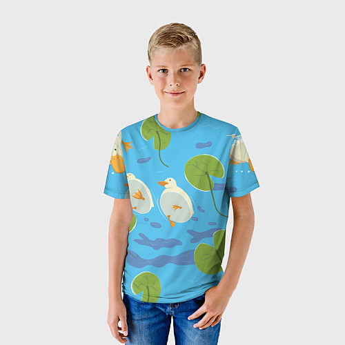 Детская футболка Утки под водой / 3D-принт – фото 3