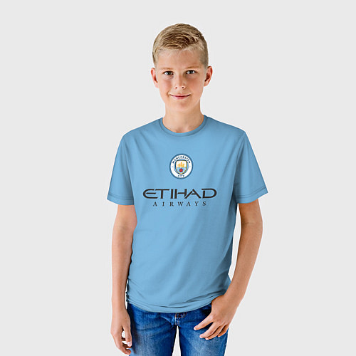 Детская футболка De Bruyne Де Брёйне Manchester City домашняя форма / 3D-принт – фото 3