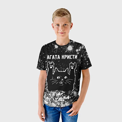 Детская футболка Агата Кристи Rock Cat FS / 3D-принт – фото 3