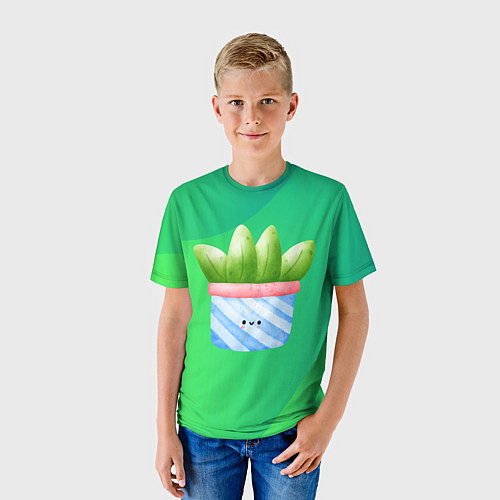 Детская футболка Алоэ в горшочке / 3D-принт – фото 3