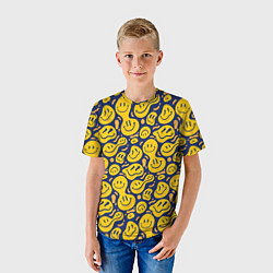 Футболка детская Flowing emoticons, цвет: 3D-принт — фото 2
