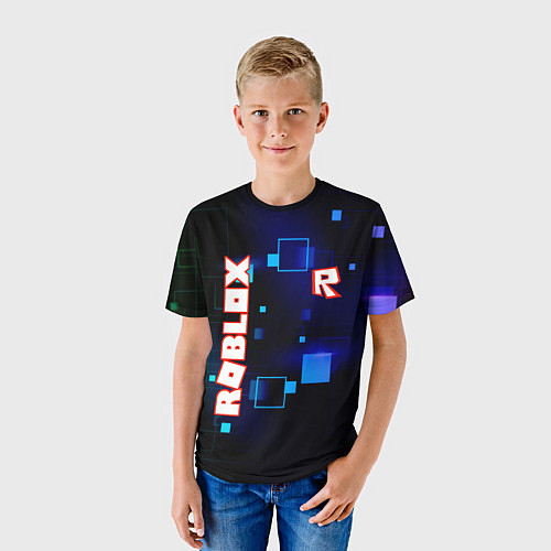 Детская футболка ROBLOX неоновые кубики / 3D-принт – фото 3