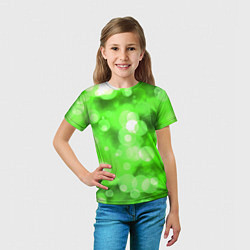 Футболка детская ЗЕЛЕНЫЕ КРУГИ И БЛИКИ, цвет: 3D-принт — фото 2