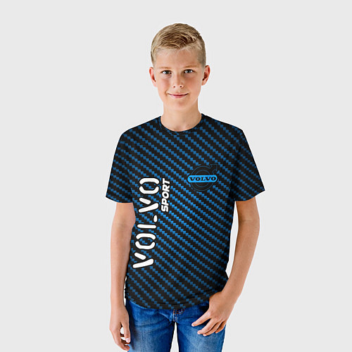 Детская футболка VOLVO Volvo Sport Карбон / 3D-принт – фото 3