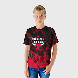 Футболка детская CHICAGO BULLS ЧИКАГО БУЛЛС МОЛНИИ, цвет: 3D-принт — фото 2