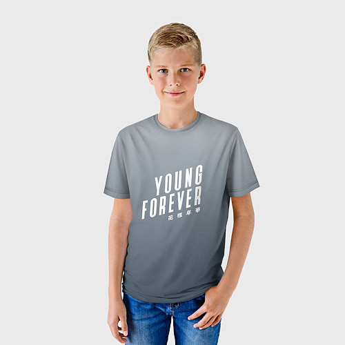 Детская футболка Навечно молодой Young forever / 3D-принт – фото 3
