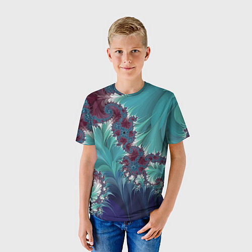 Детская футболка Фрактальный растительный паттерн Fractal Plant Pat / 3D-принт – фото 3