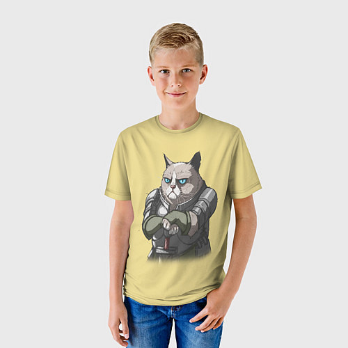 Детская футболка Сер Рыцарь Грумпи Кот / 3D-принт – фото 3
