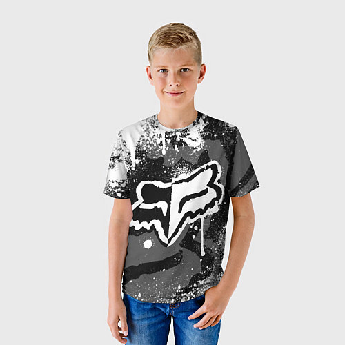 Детская футболка FOX RACING - МОТОКРОСС БРЫЗГИ / 3D-принт – фото 3