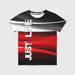 Футболка детская Just live, цвет: 3D-принт