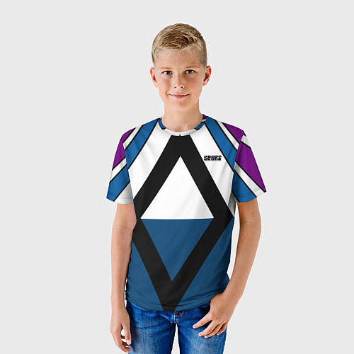 Детская футболка Геометрический молодежный узор с надписью Спорт / 3D-принт – фото 3