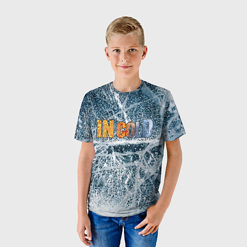 Детская футболка IN COLD horizontal logo with ice / 3D-принт – фото 3