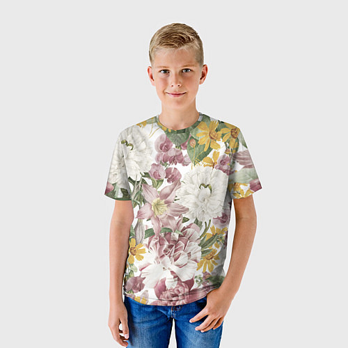 Детская футболка Цветы Летний Свадебный Букет / 3D-принт – фото 3