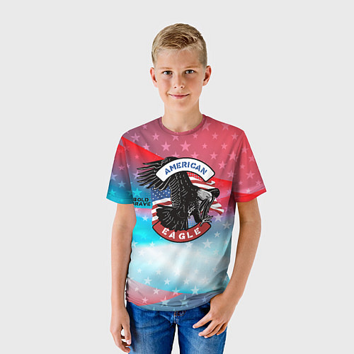 Детская футболка Американский орел USA / 3D-принт – фото 3
