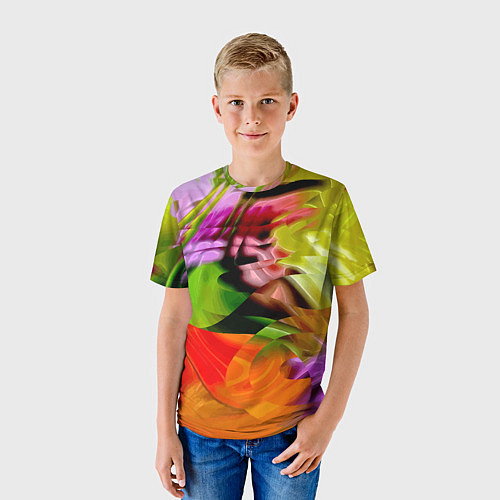 Детская футболка Разноцветная абстрактная композиция Лето Multi-col / 3D-принт – фото 3