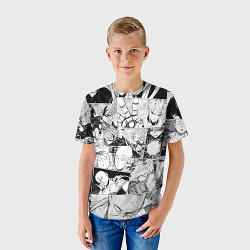 Детская футболка Ванпанчмен паттерн / 3D-принт – фото 3