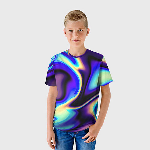 Детская футболка Цветовая абстракция / 3D-принт – фото 3