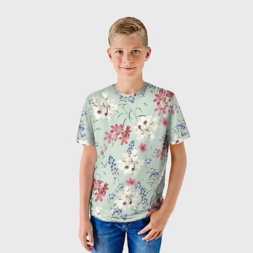 Детская футболка Цветы Зефирантес и Магнолии / 3D-принт – фото 3