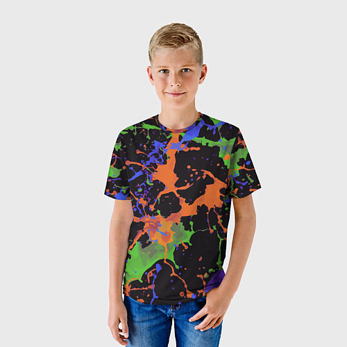 Детская футболка Абстрактный пятнистый узор / 3D-принт – фото 3