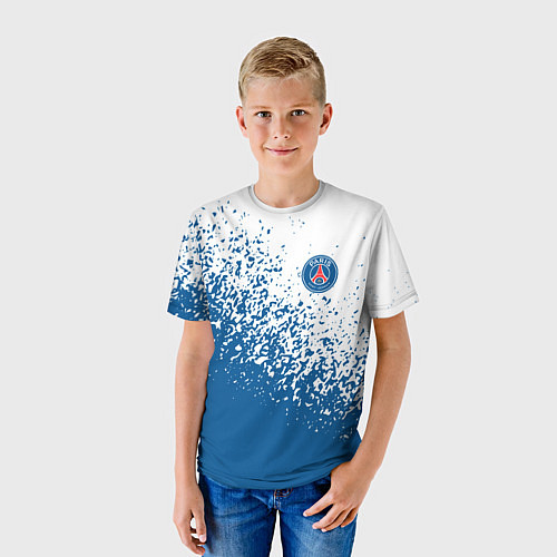 Детская футболка Psg синие брызги / 3D-принт – фото 3