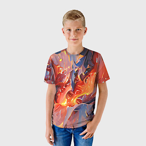 Детская футболка Lava & flame / 3D-принт – фото 3