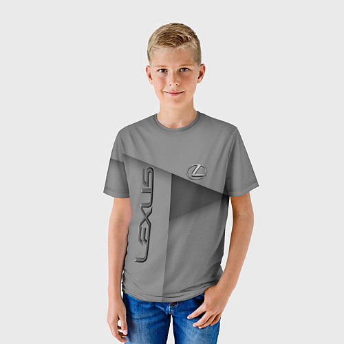 Детская футболка Lexus - серая абстракция / 3D-принт – фото 3