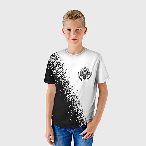 Детская футболка RUSSIAN EMPIRE - ГЕРБ Спрей / 3D-принт – фото 3