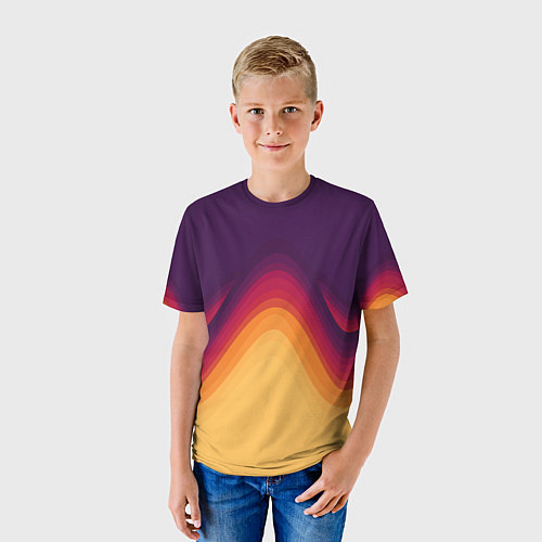 Детская футболка Волны песка и лавы / 3D-принт – фото 3