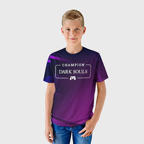 Детская футболка Dark Souls Gaming Champion: рамка с лого и джойсти / 3D-принт – фото 3