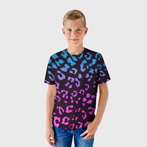Детская футболка Леопардовый градиент / 3D-принт – фото 3