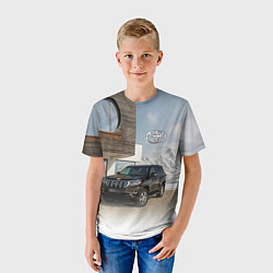 Футболка детская Тoyota Land Cruiser Prado у горного коттеджа Mount, цвет: 3D-принт — фото 2