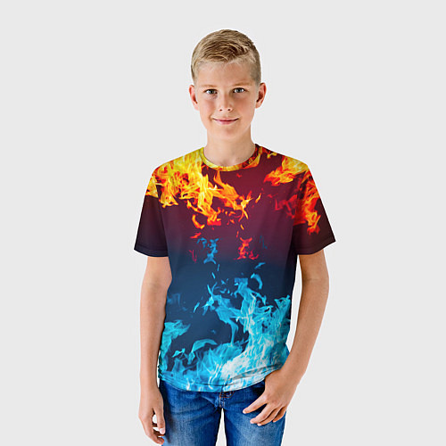 Детская футболка Лед и Пламя Борьба стихий / 3D-принт – фото 3