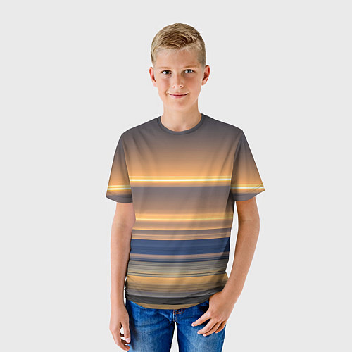 Детская футболка Цветные линии colored lines / 3D-принт – фото 3