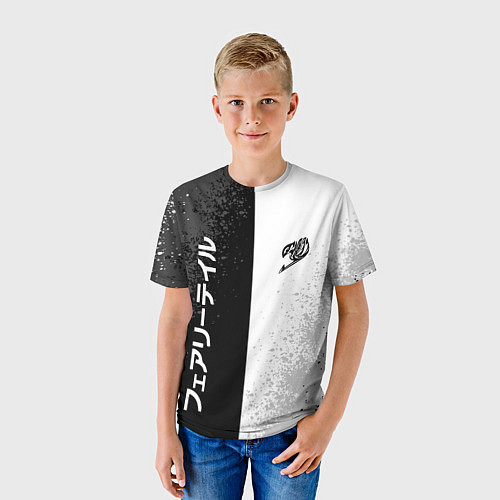 Детская футболка FAIRY TAIL BLACK AND WHITE LOGO / 3D-принт – фото 3