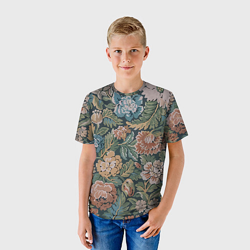 Детская футболка Floral pattern Цветочный паттерн / 3D-принт – фото 3