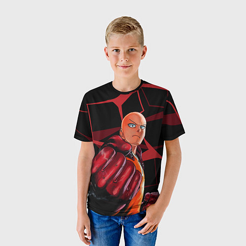 Детская футболка Ванпанчмен- человек одного удара / 3D-принт – фото 3