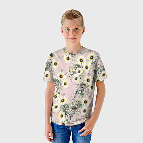 Детская футболка Цветы Летние Ромашки / 3D-принт – фото 3