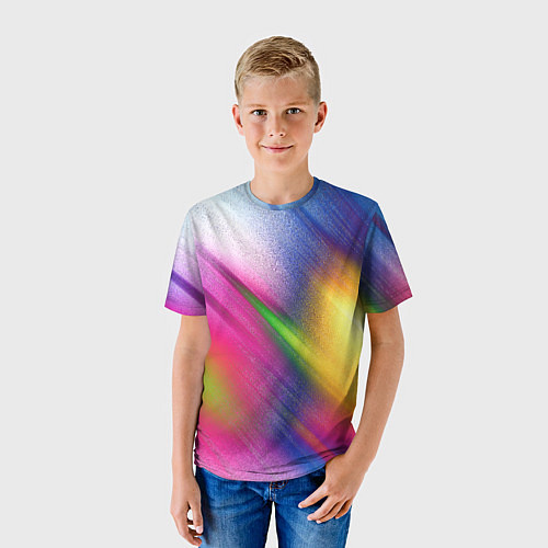 Детская футболка Абстрактный разноцветный текстурированный фон / 3D-принт – фото 3