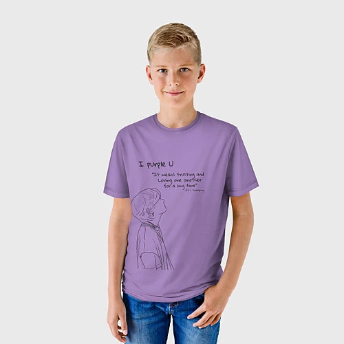 Детская футболка I PURPLE U - TAEHYUNG BTS / 3D-принт – фото 3
