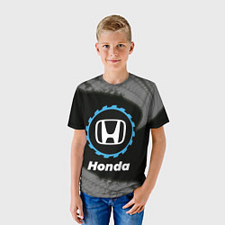 Футболка детская Honda в стиле Top Gear со следами шин на фоне, цвет: 3D-принт — фото 2