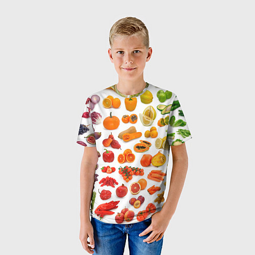 Детская футболка VEGETABLE FRUIT ABUNDANCE / 3D-принт – фото 3