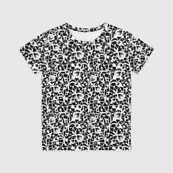 Футболка детская Черно-белый кружевной ажурный узор, цвет: 3D-принт