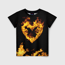 Футболка детская Fire Heart, цвет: 3D-принт