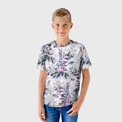 Детская футболка Цветы Серый Букет / 3D-принт – фото 3
