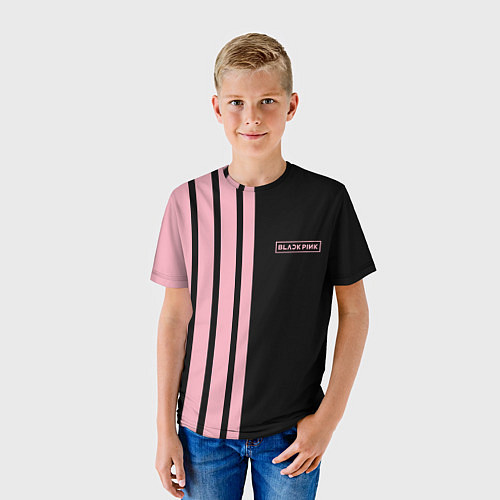 Детская футболка BLACKPINK HALF BLACK-PINK MINI LOGO / 3D-принт – фото 3