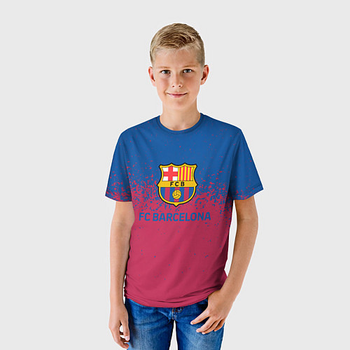 Детская футболка Fc barcelona / 3D-принт – фото 3