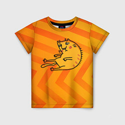 Футболка детская Уставший рыжий кот, цвет: 3D-принт