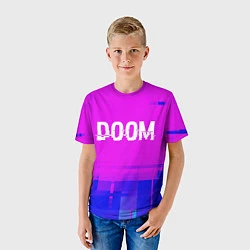 Футболка детская Doom Glitch Text Effect, цвет: 3D-принт — фото 2