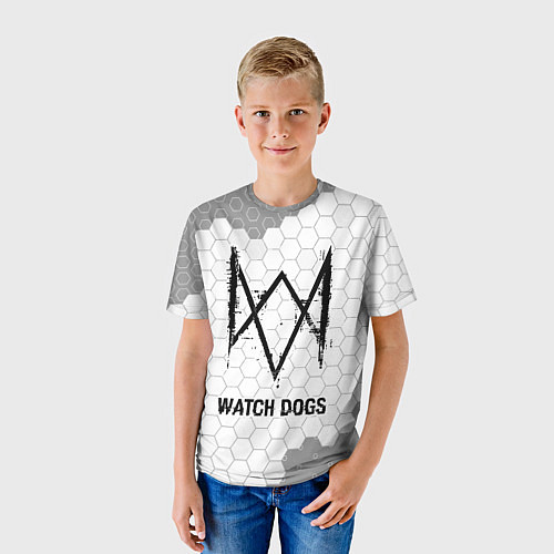 Детская футболка Watch Dogs Glitch на темном фоне FS / 3D-принт – фото 3